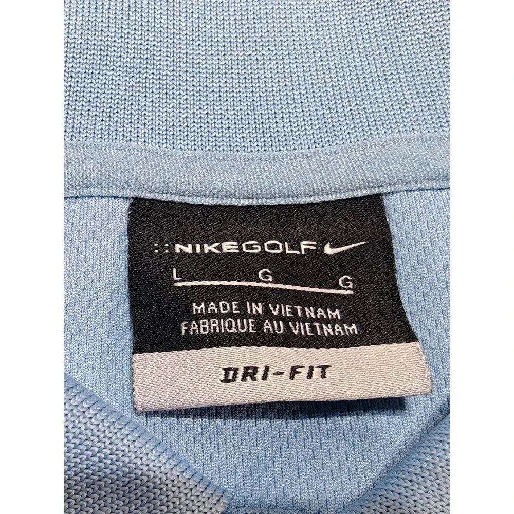 Nike Golf Polo Shirt Mens Sz L Light Blue Short Sleeve Dri-FIT Southwest Greens